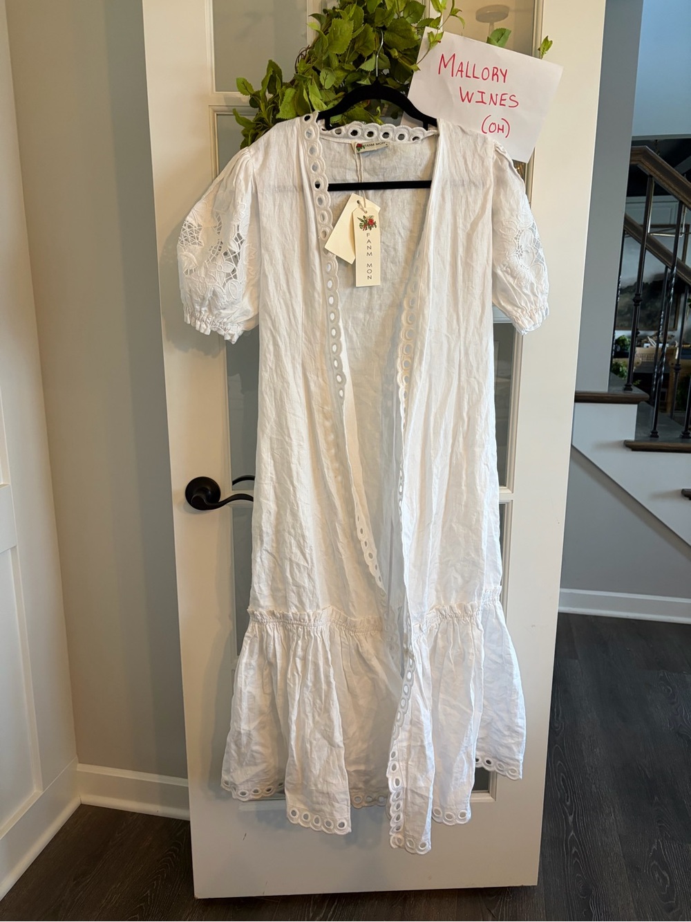 Fanm Mon White Eyelet Maxi Dress - Defective